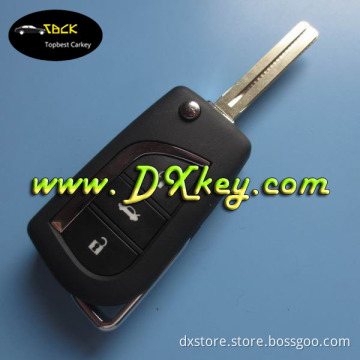 Wholesale flip key covers for Toyota car key covers 3 buttons TOY48 keyway